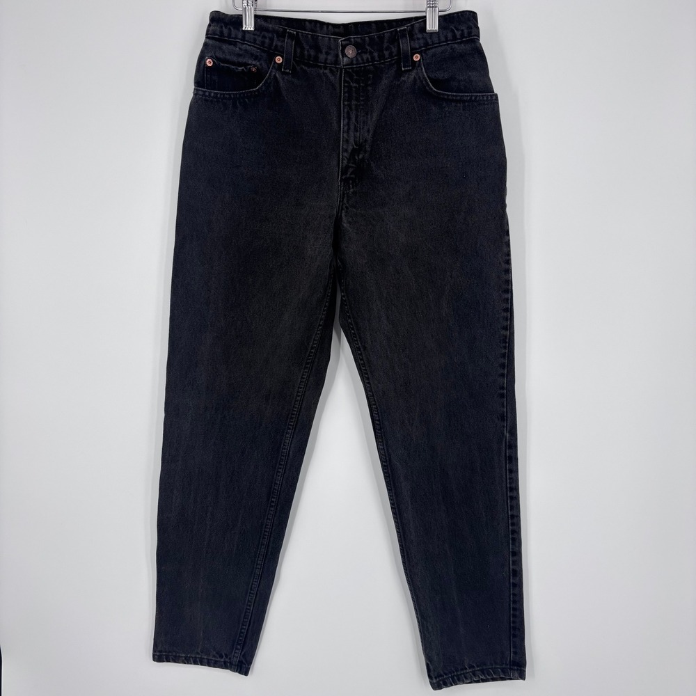 Vtg 90s Levis 550 Jeans Womens 8 (Tagged 13 MED) Black High Rise Tapered Mom USA